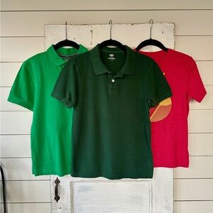 SET/3, BOYS SHORT SLEEVE SHIRTS. ALL ARE SIZE L.